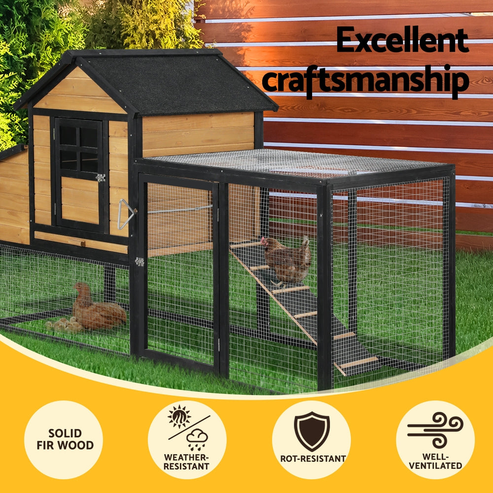 Modern Extra Large Wooden Chicken Coop - Outdoor Bunny House