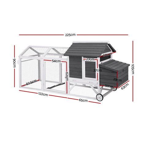 Elegant Extra Large Wooden Rabbit Hutch - Outdoor Bunny Cage