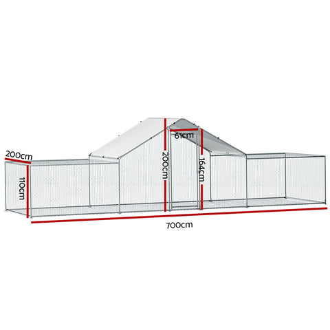 Chicken Coop Cage Run Rabbit Hutch Large Walk In Hen House Cover 7Mx2Mx2M