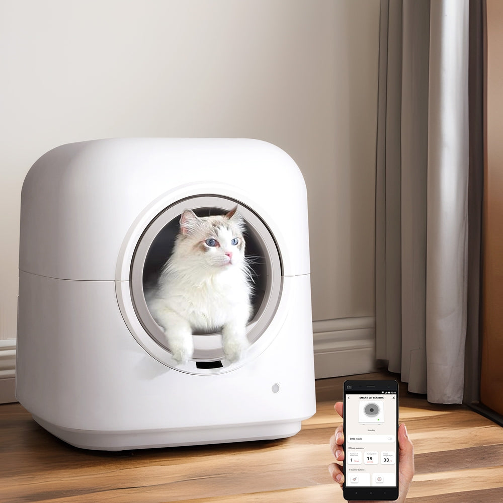 Automatic Self-Cleaning Cat Litter Box - App-Controlled