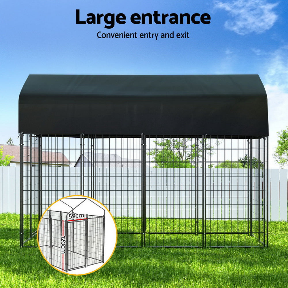 Heavy-Duty Extra Large Dog Kennel - Outdoor Metal Playpen