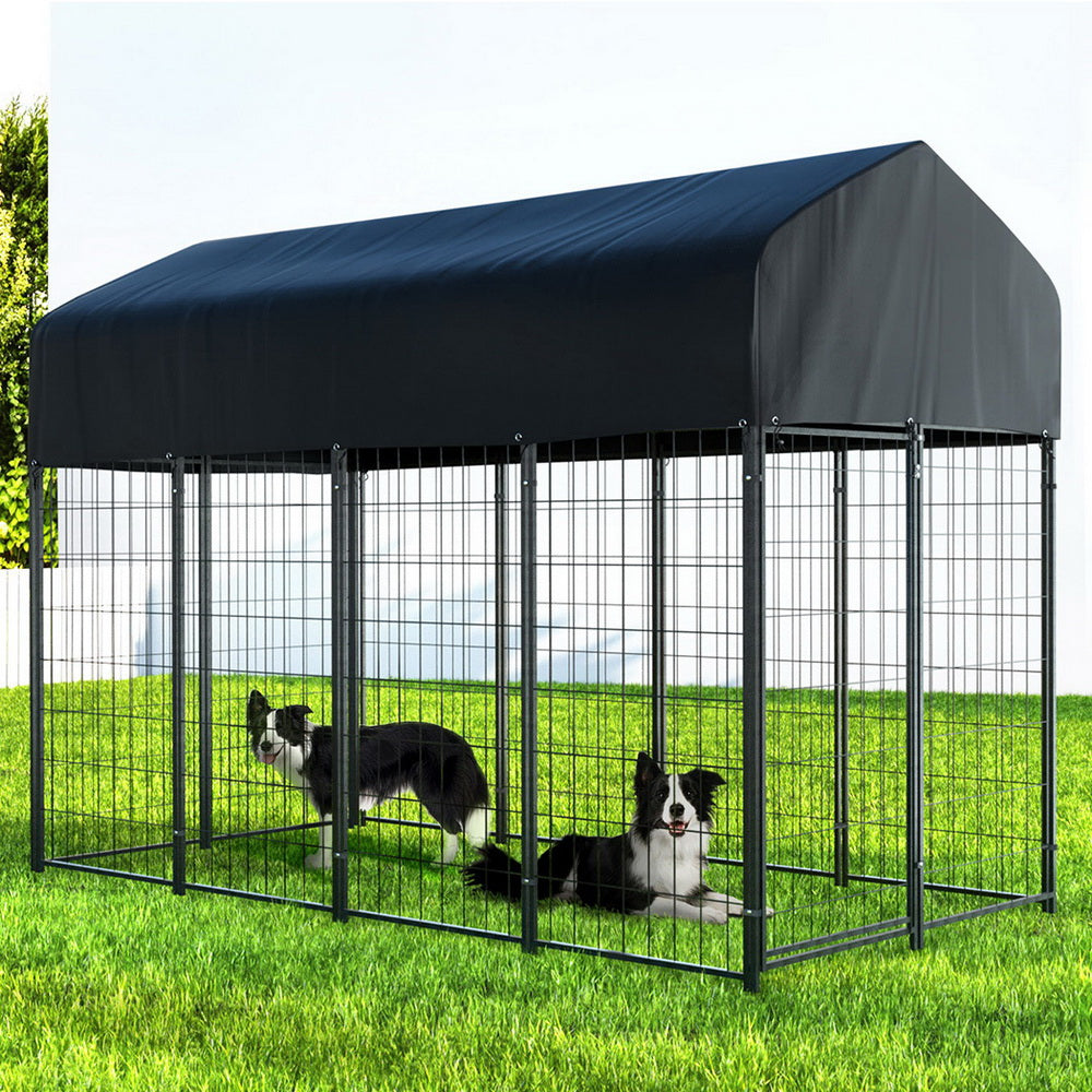 Heavy-Duty Extra Large Dog Kennel - Outdoor Metal Playpen