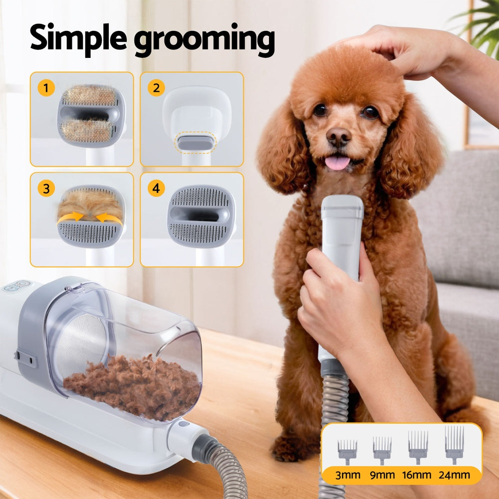 Pet Grooming Kit Vacuum Dog Cat Hair Dryer Remover Clipper Brushes Cleaning