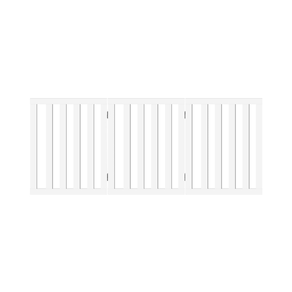 Wooden Pet Gate Dog Fence Safety Stair Barrier Security Door 3 Panels