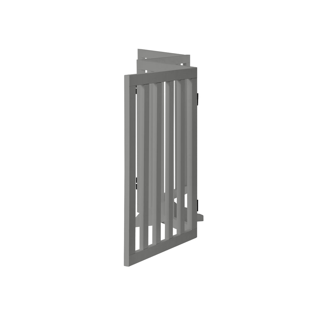 Wooden Pet Gate Dog Fence 4 Panels 80cm Grey