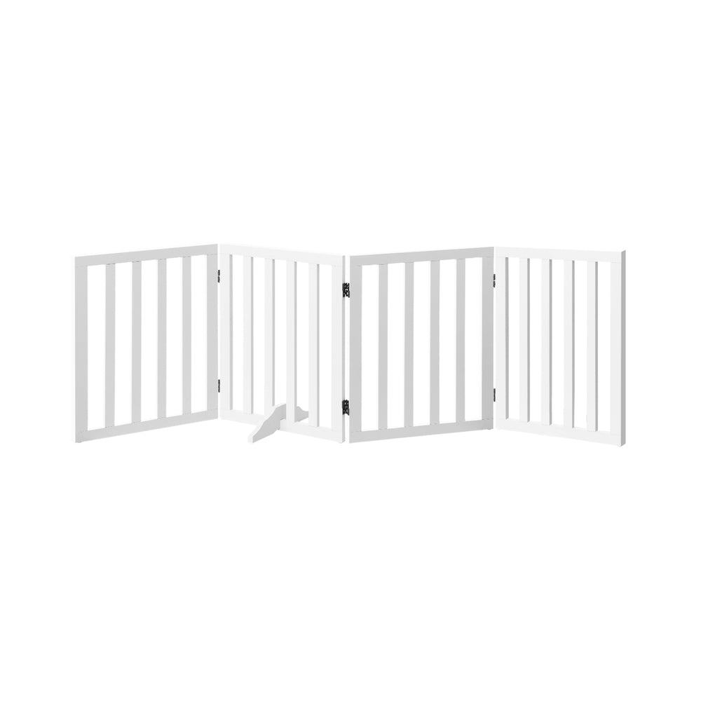 Wooden Pet Gate Dog Fence Safety Stair Barrier Security Door 4 Panels