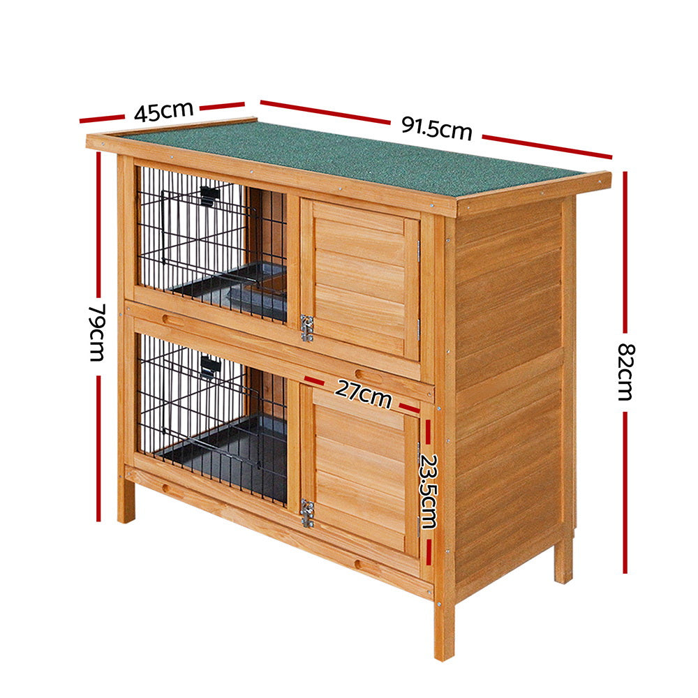 Large Rabbit Hutch 91.5X45X82Cm Chicken Coop Wooden House