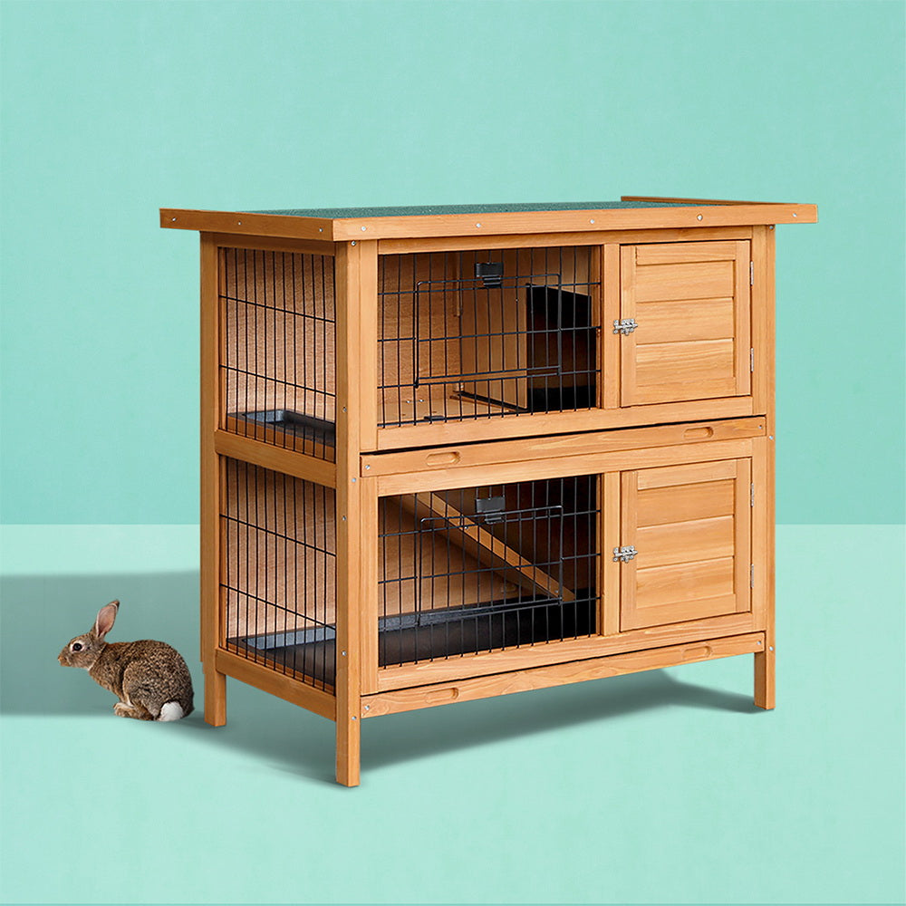 Large Rabbit Hutch 91.5X45X82Cm Chicken Coop Wooden House