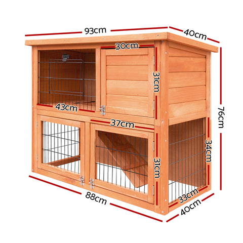 Chicken Coop Rabbit Hutch 88cm x 40cm x 76cm Large Chicken Coop House Run Wooden Cage Outdoor