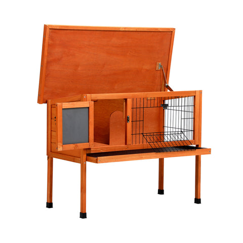 Rabbit Hutch Wooden Cage Chicken Coop Free Standing 91cm House Outdoor