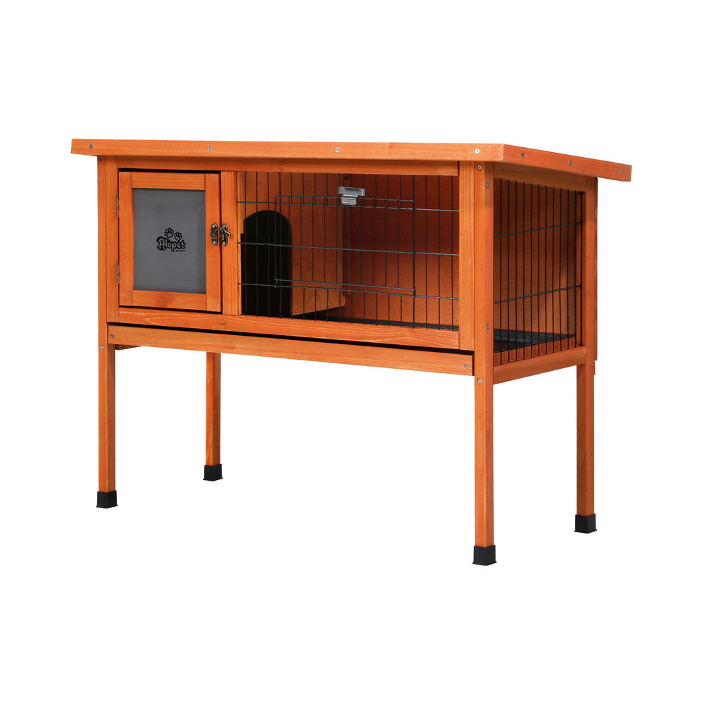 Rabbit Hutch Wooden Cage Chicken Coop Free Standing 91cm House Outdoor