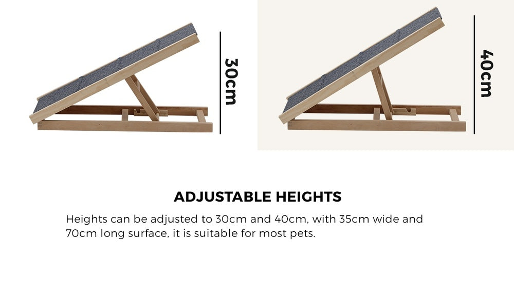 Dog Pet Ramp Adjustable Height Foldable 100cm