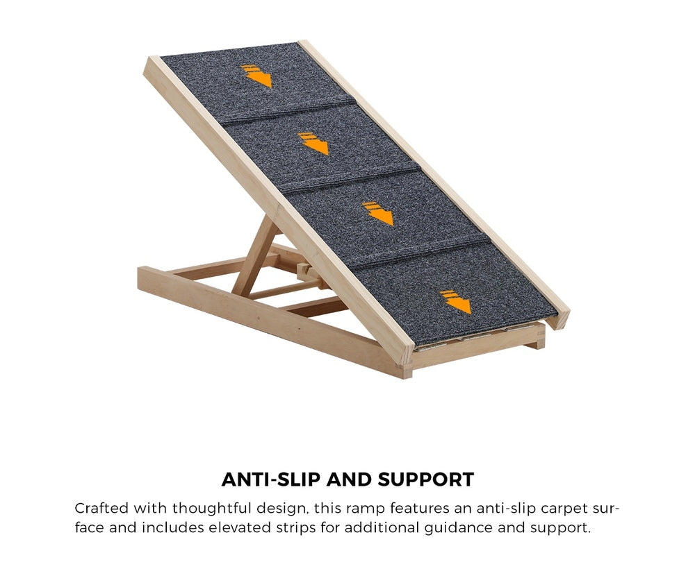 Dog Pet Ramp Adjustable Height Foldable 100cm