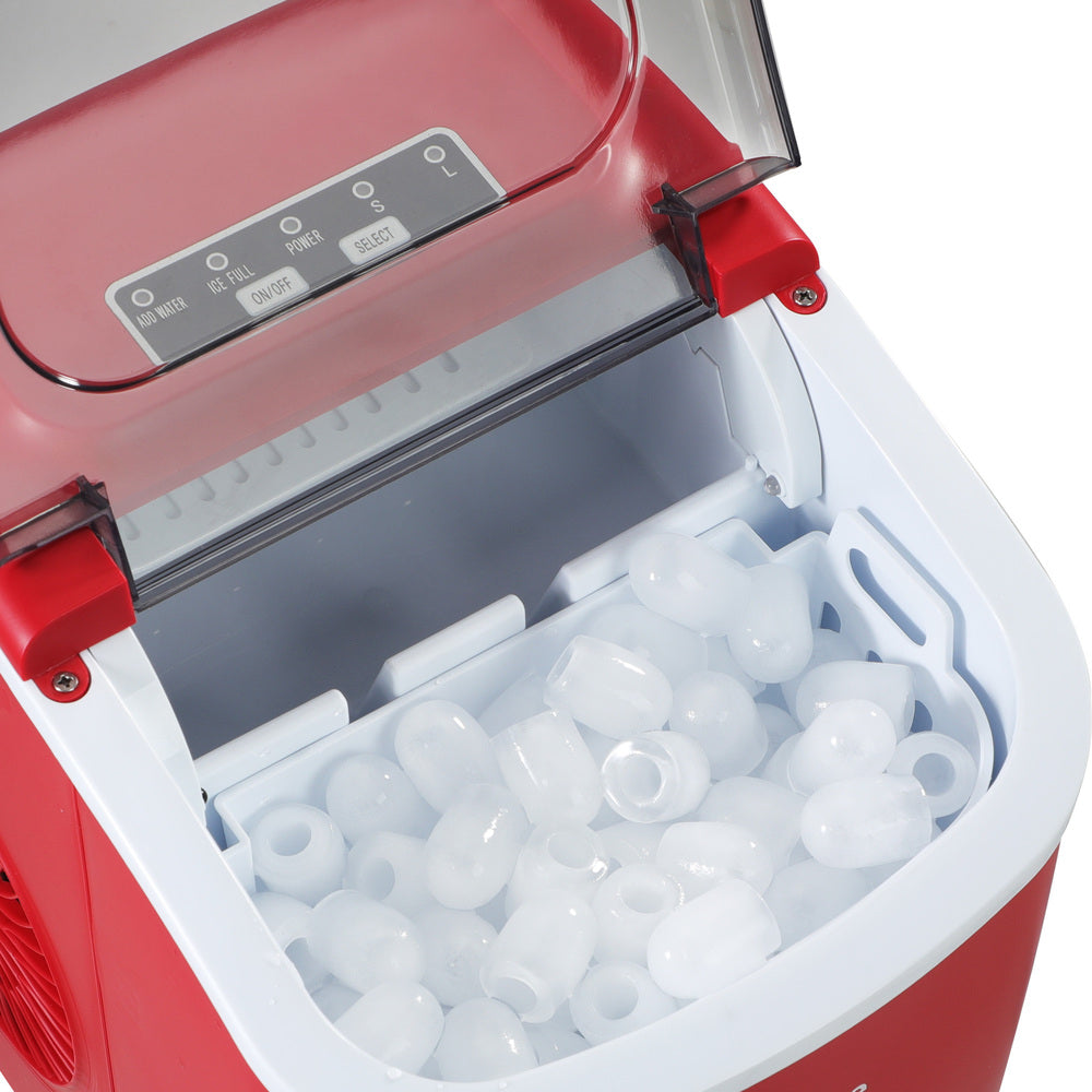 Portable Ice Maker Machine Ice Cube Tray 12kg Black/Grey/Red