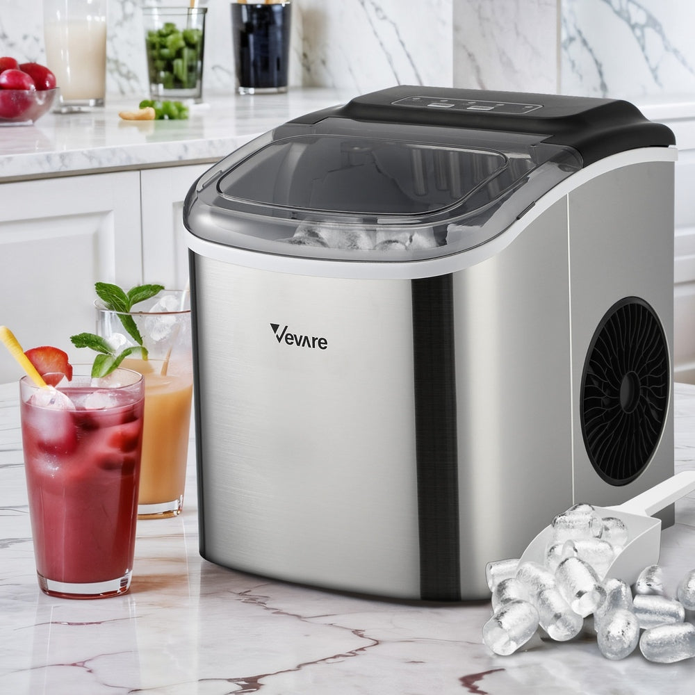 Portable Ice Maker with Ice Cube Scoop 12kg Stainless