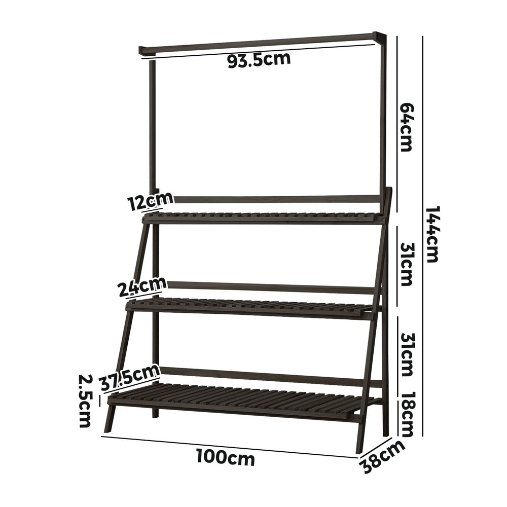 3 Tier Plant Stand Indoor Outdoor Garden Planter Flower Pot Shelf Wooden