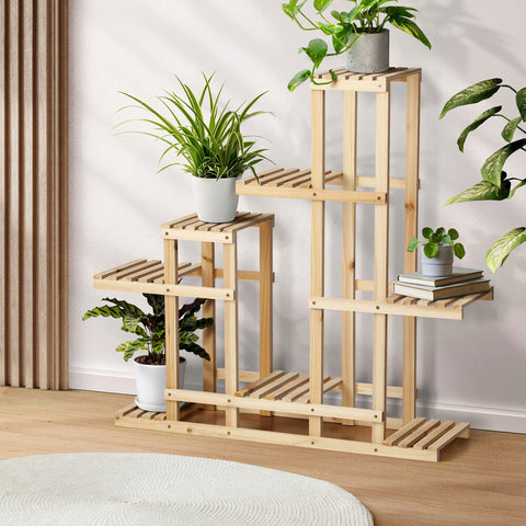 Plant Stand 6 Tiers Flower Pot Planter Corner Shelf Wooden Shelving DIY