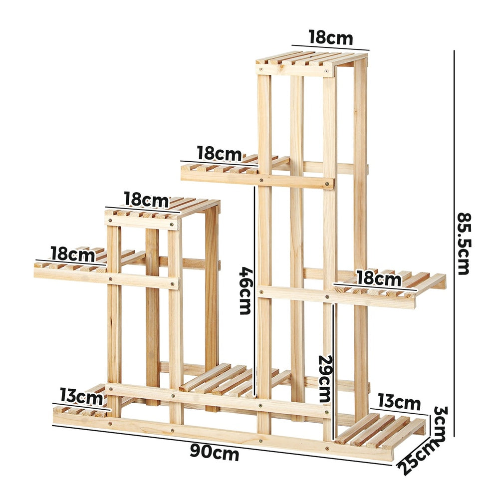 Plant Stand 6 Tiers Flower Pot Planter Corner Shelf Wooden Shelving DIY