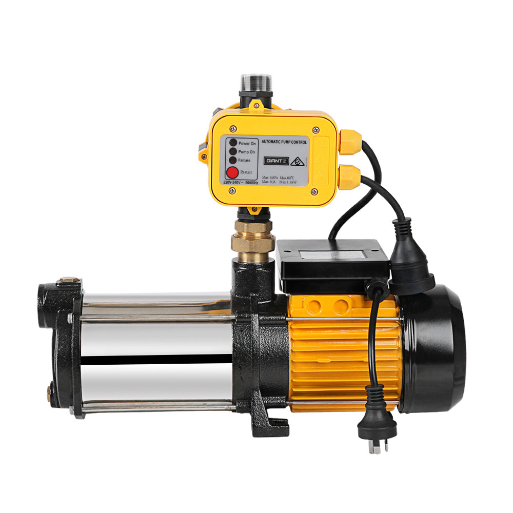 Garden Water Pump High Pressure 2500W Multi Stage Tank Yellow