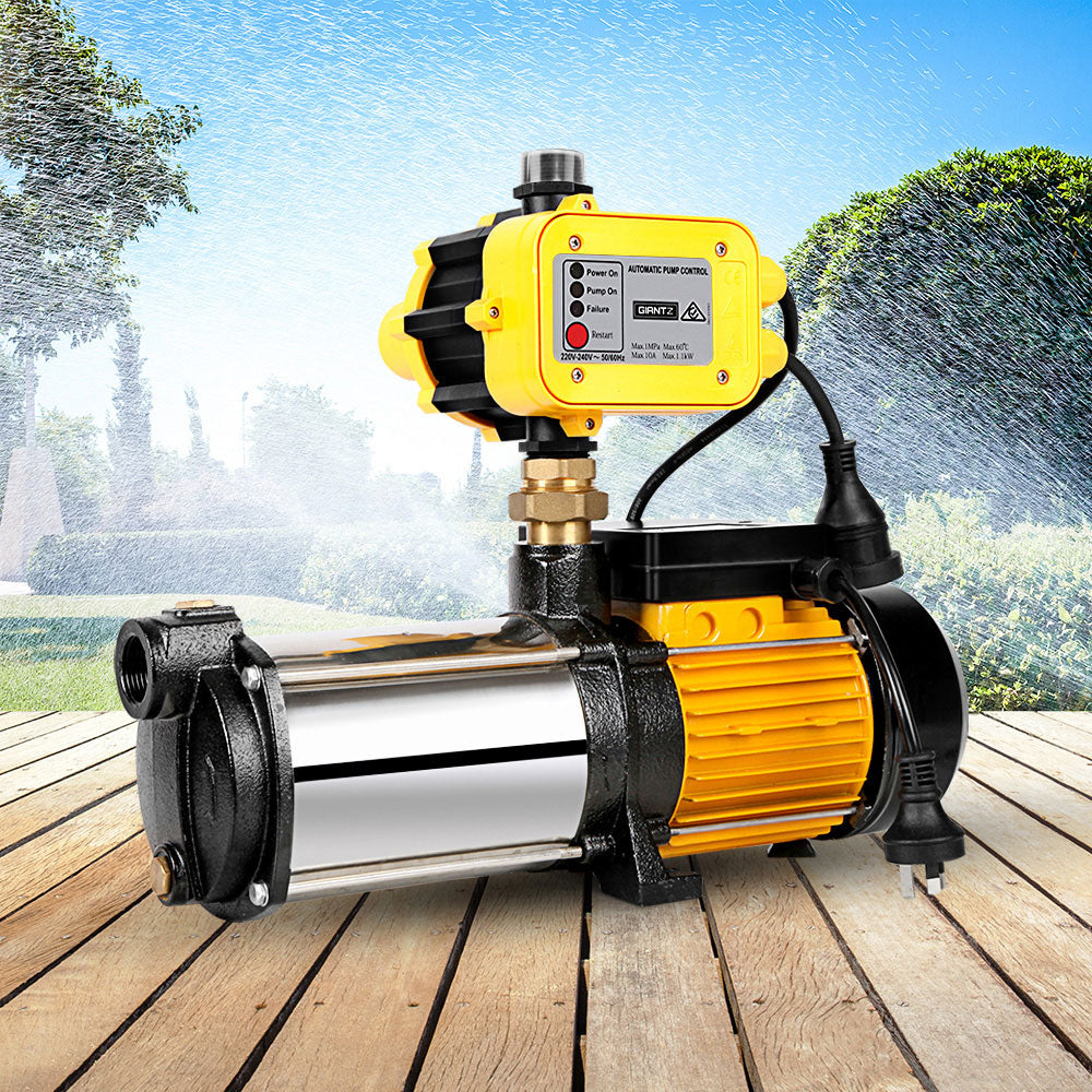 Garden Water Pump High Pressure 2500W Multi Stage Tank Yellow