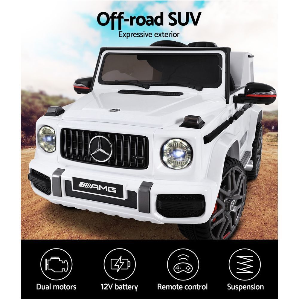 Kids Electric Ride On Car Mercedes-Benz Amg G63 Remote White