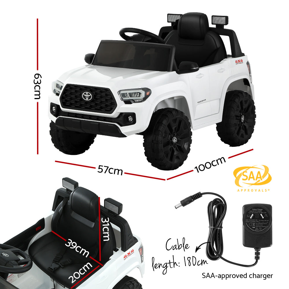 Kids Electric Ride On Car Tacoma Off Road Jeep Toy Cars Remote 12V Whte