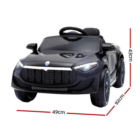 12V Black Kids Electric Ride-On Car with Music & Remote