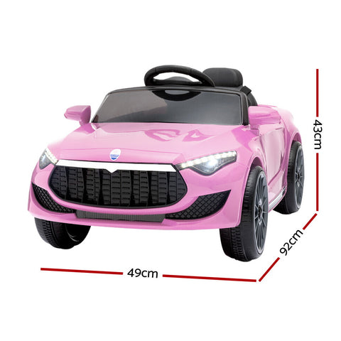 12V Pink Kids Electric Ride-On Car with Headlight & Music