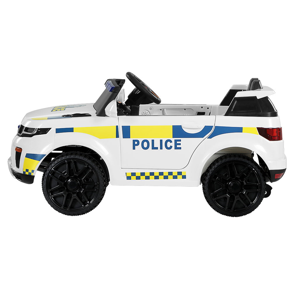 Rigo Kids Electric Patrol Police Car, Remote, White