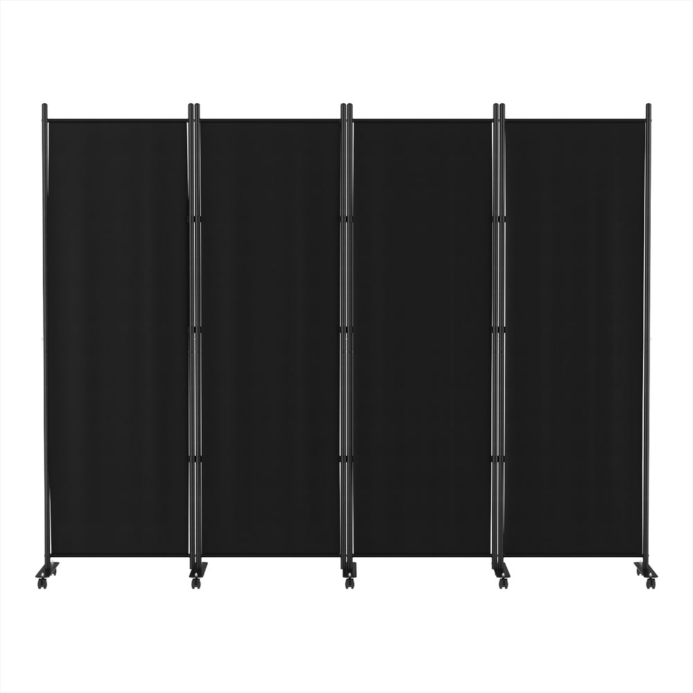 6 Panel Room Divider Screen 217cm Wheel Fabric