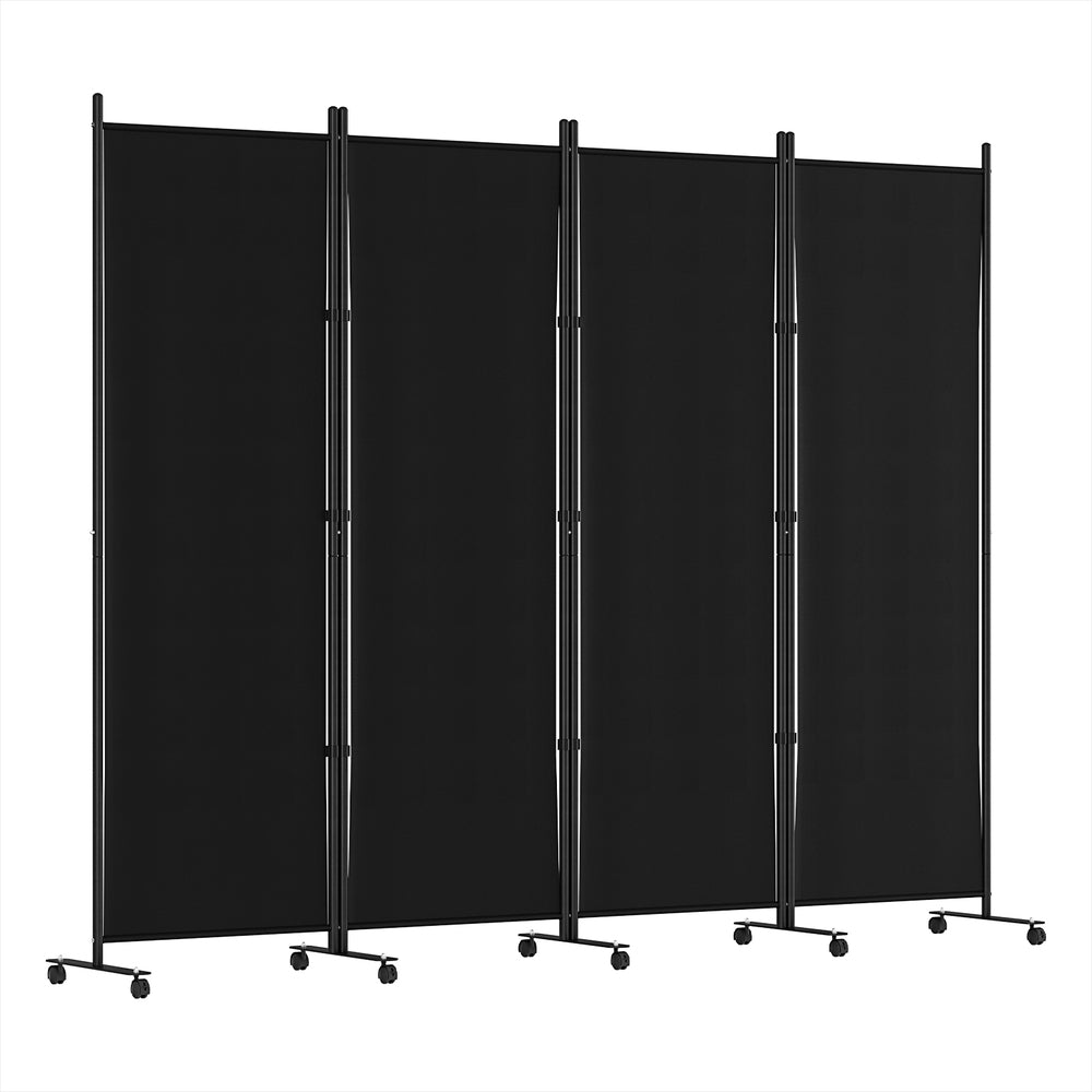 7 Panel Room Divider Screen 217cm Wheel Fabric