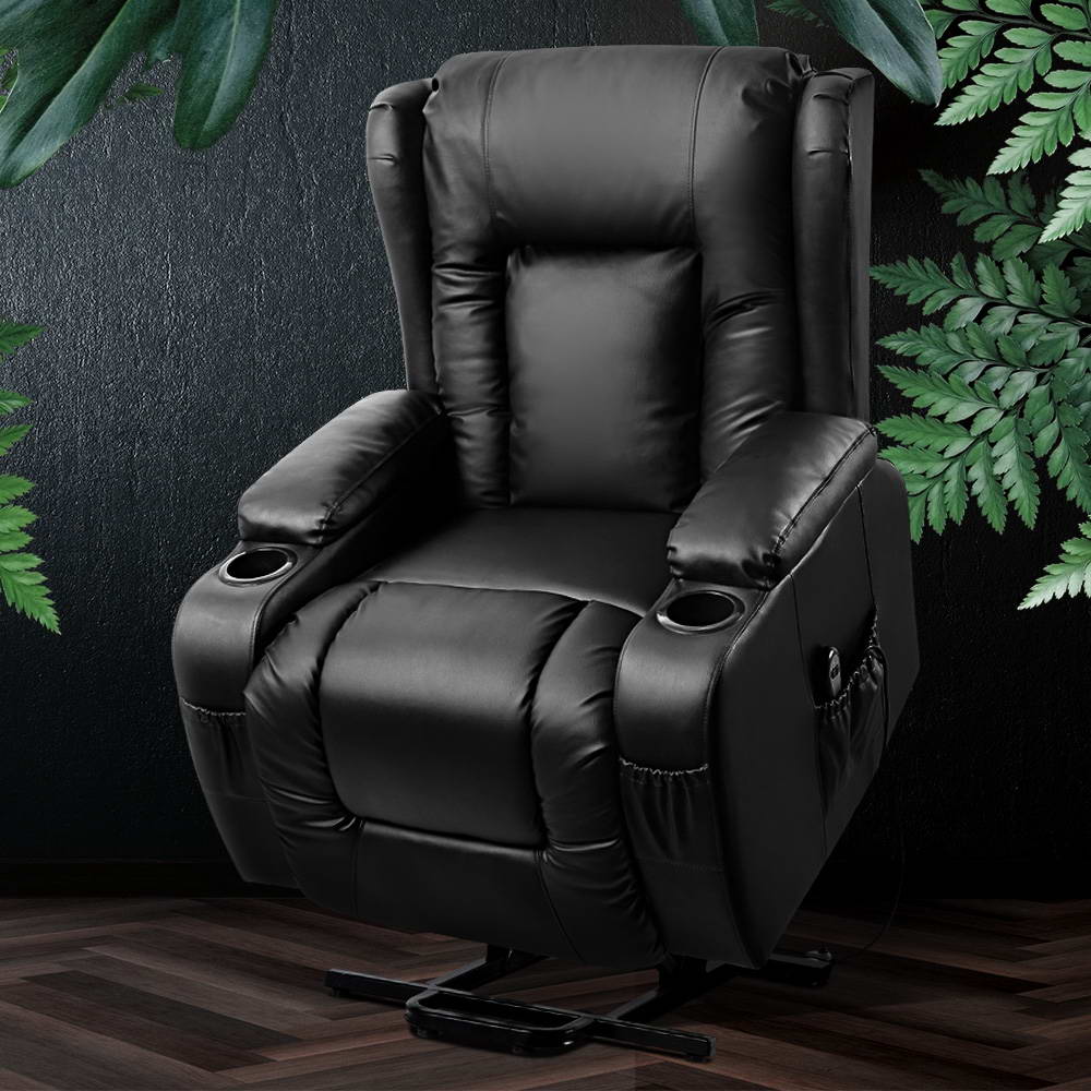 Heated Massage Lift Recliner Chair - Leather