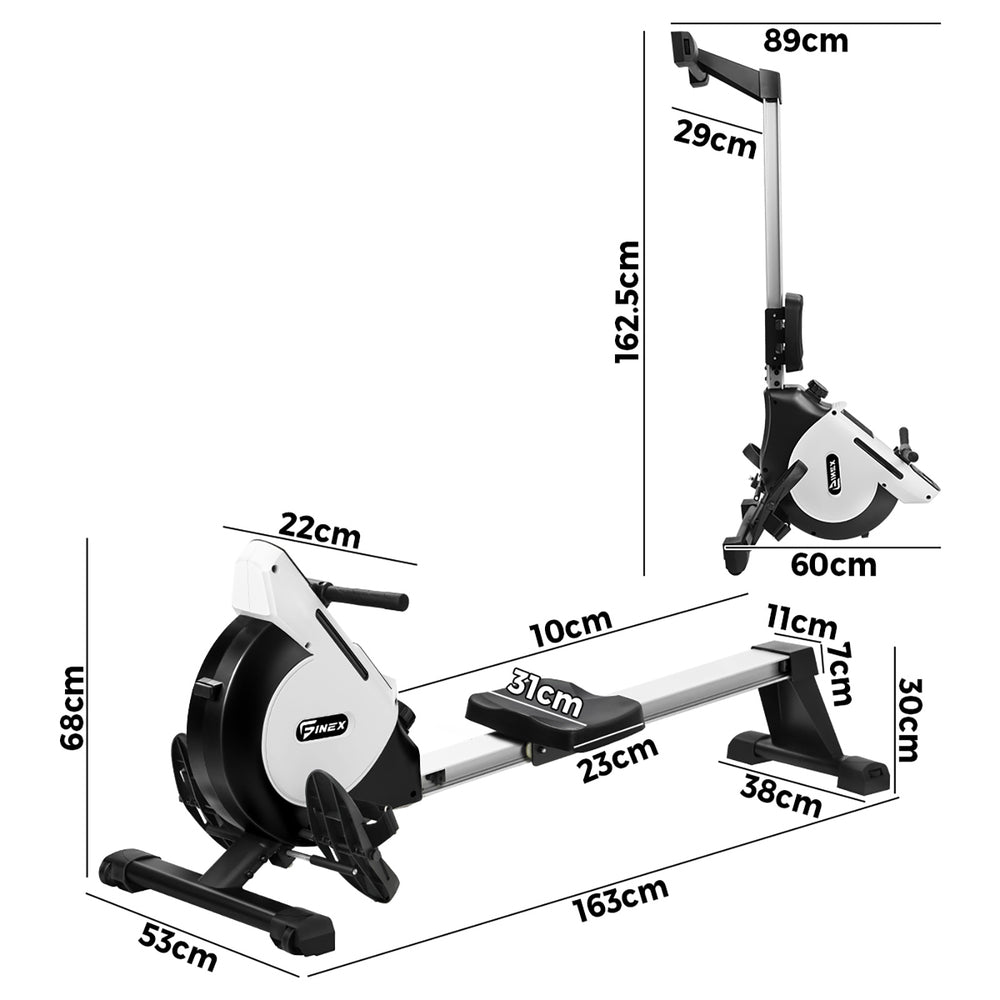 Finex Rowing Machine Magnetic Resistance Rower Fitness Home Gym Cardio 16-Level