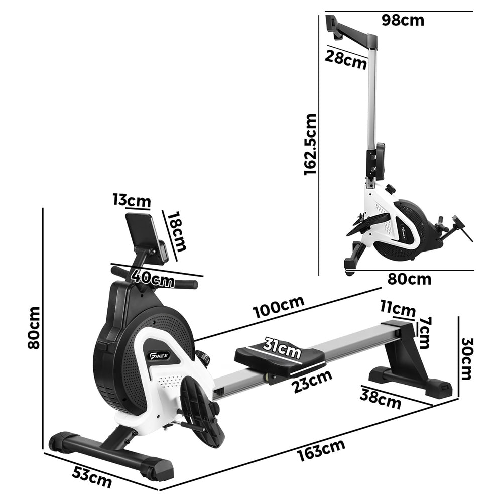 Finex Rowing Machine Rower Magnetic Resistance Fitness Workout Home Gym Cardio