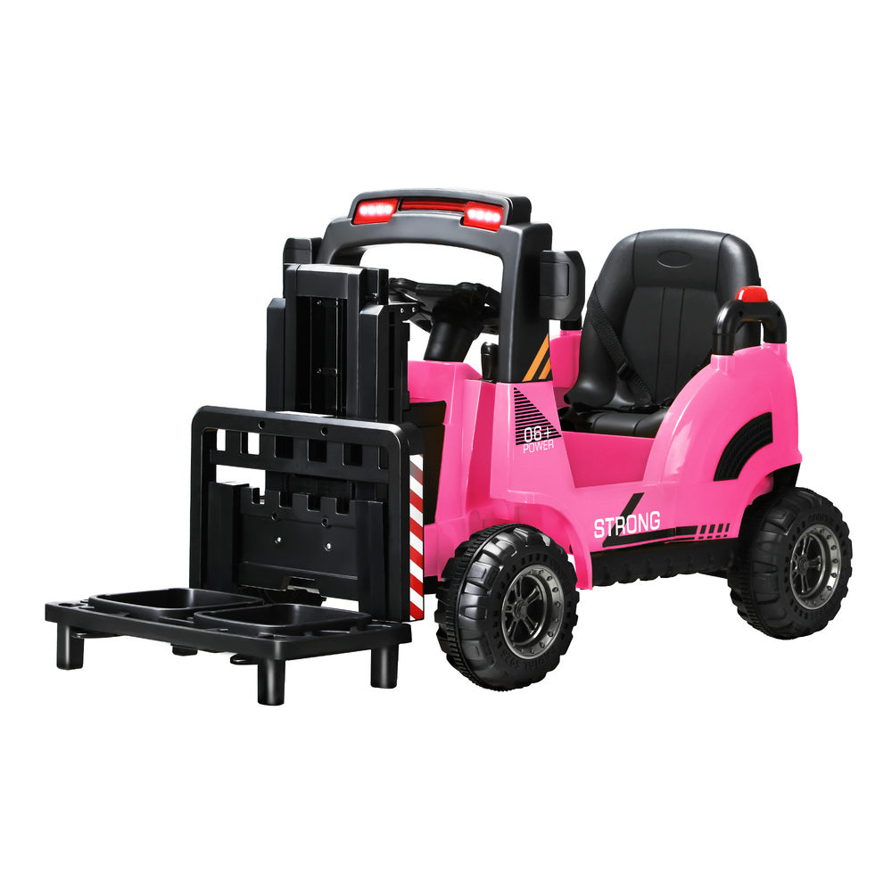 Ride-On Forklift Electric Car Toy for Toddlers Kids 12V Rechargeable Pink