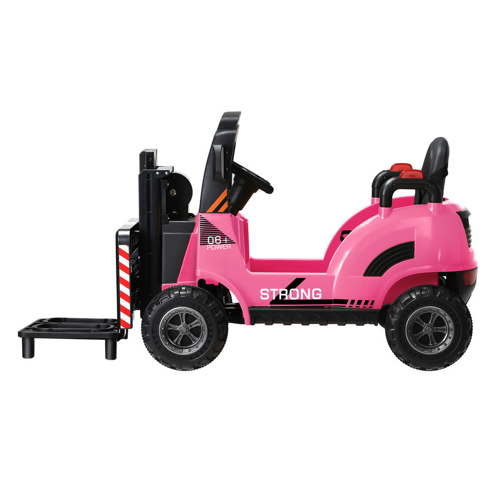 Ride-On Forklift Electric Car Toy for Toddlers Kids 12V Rechargeable Pink