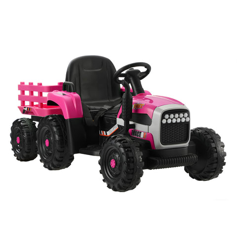 Kids Ride On Car Tractor 12V Toys Remote Control Green/Pink