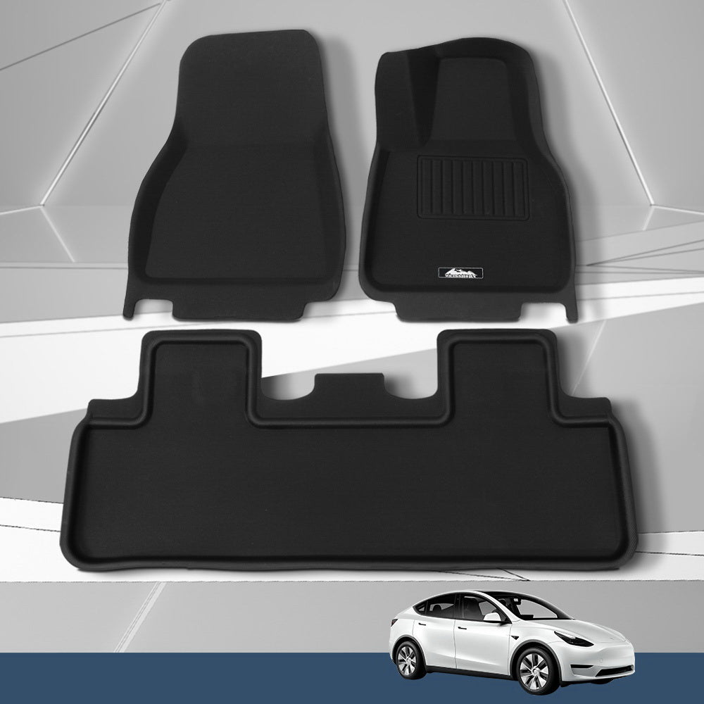 Tesla Model Y Rubber Mats Carpets Front Rear Set Rhd 21-24