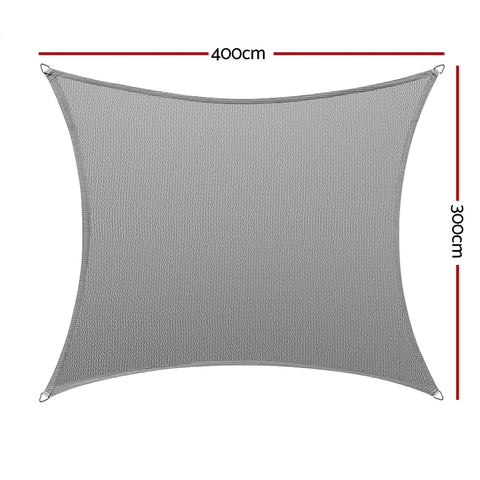 Shade Sail Cloth Shadecloth Rectangle Canopy 280gsm 3x4m