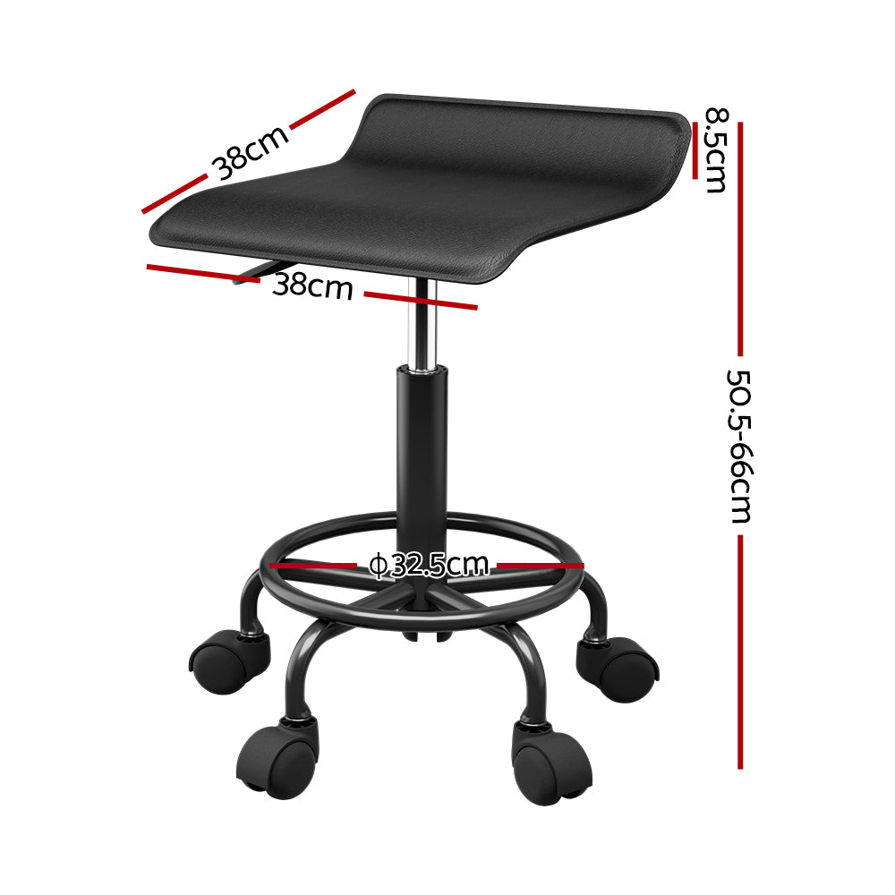 Salon Stool Square Swivel Chair Black