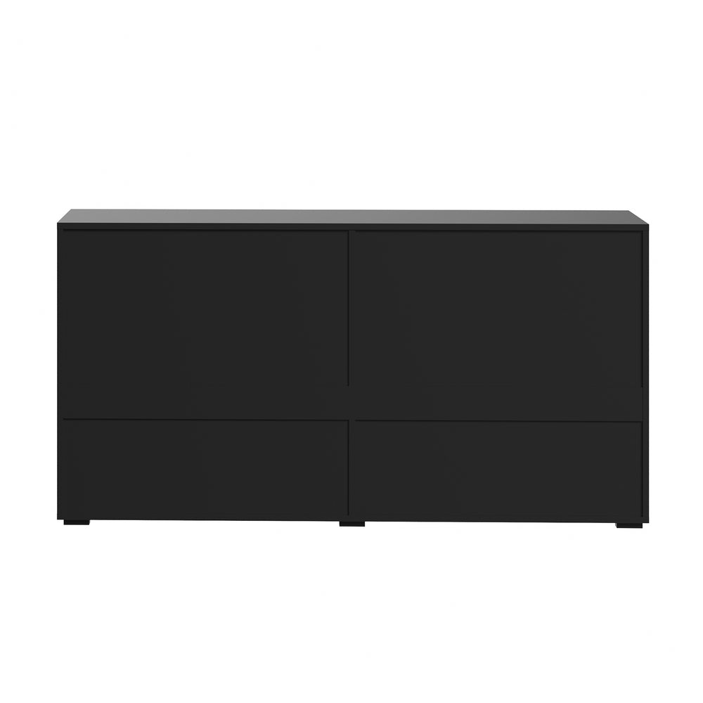 Sideboard High Gloss 4 Doors 2 Drawers Black