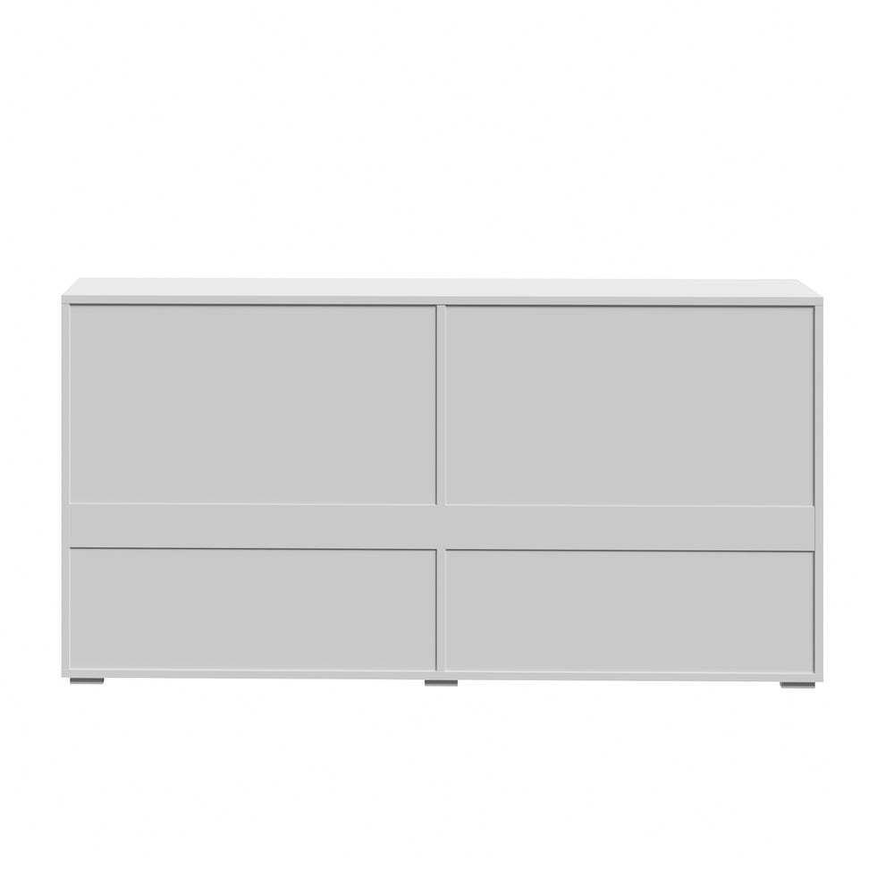 Sideboard High Gloss 4 Doors 2 Drawers Black