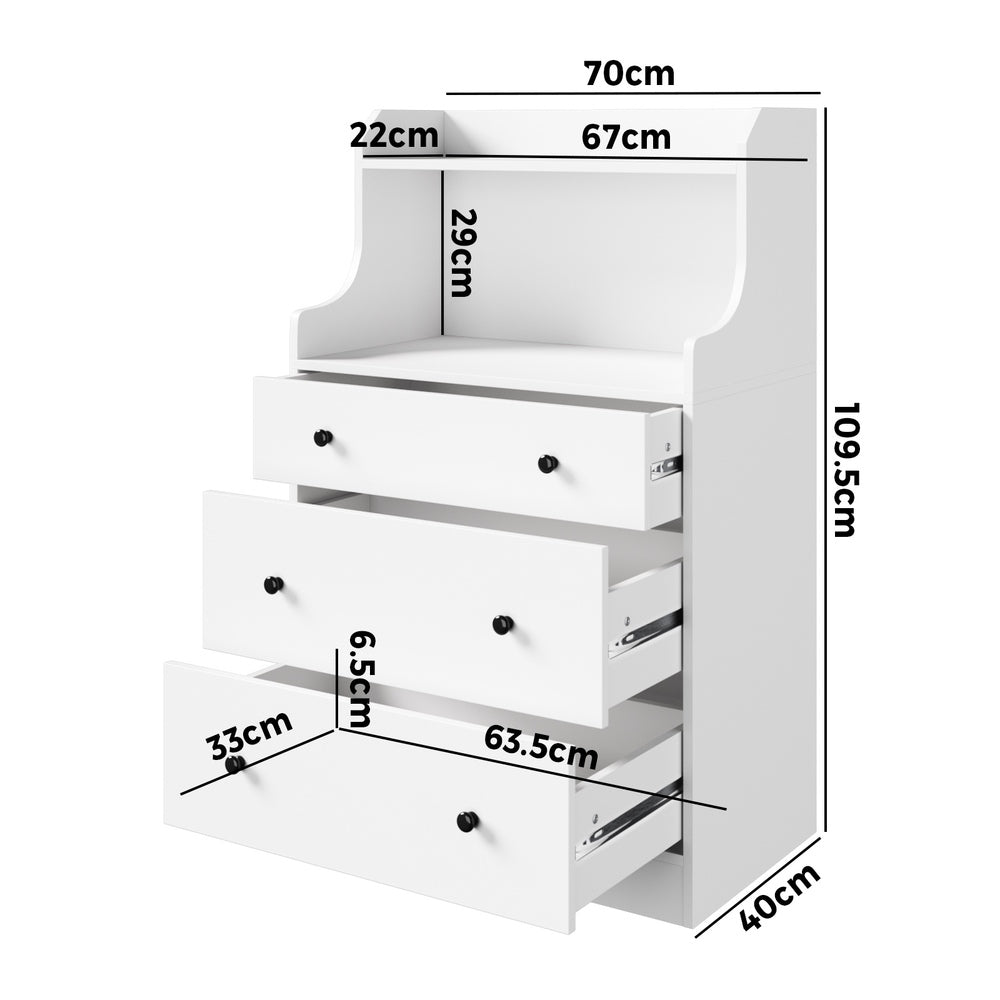 Buffet Sideboard Cupboard 2 Doors Hallway Table White