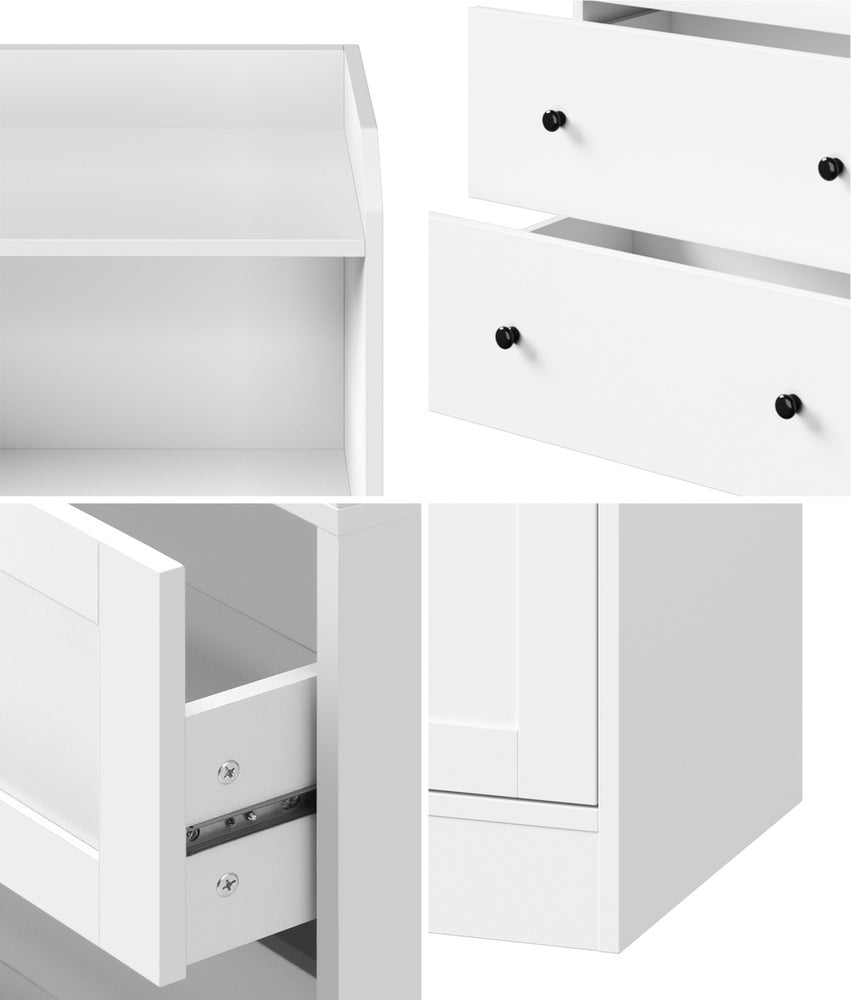 Buffet Sideboard Cupboard 2 Doors Hallway Table White