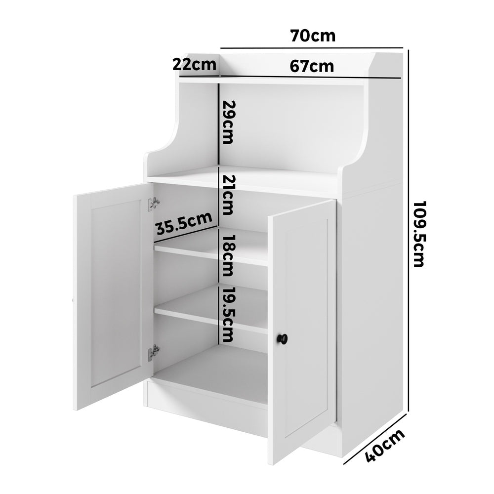 Buffet Sideboard Cupboard 2 Doors Hallway Table White