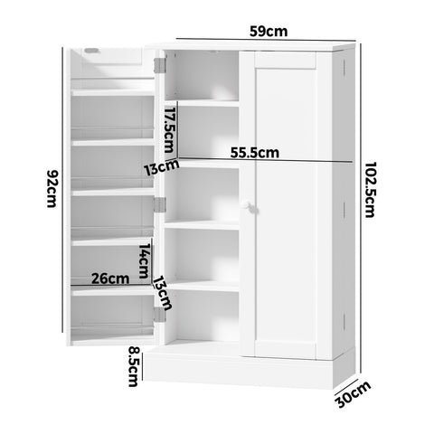 Buffet Sideboard Cabinet 2 Doors Cupboard Pantry Kitchen Storage White