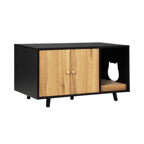 Pawsome Privacy: Wooden Storage Cabinet with Built-in Cat Litter Box