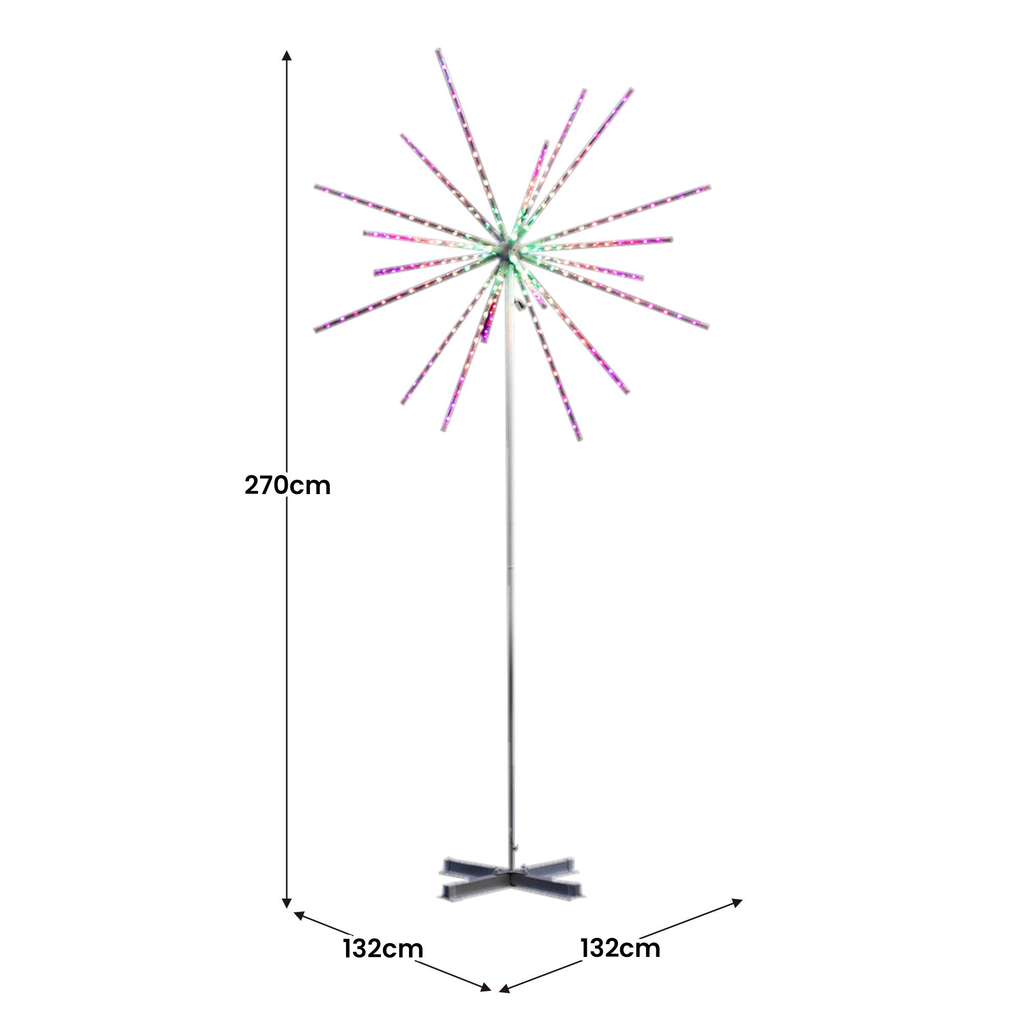 Outdoor Christmas Light Starburst Display - 270cm