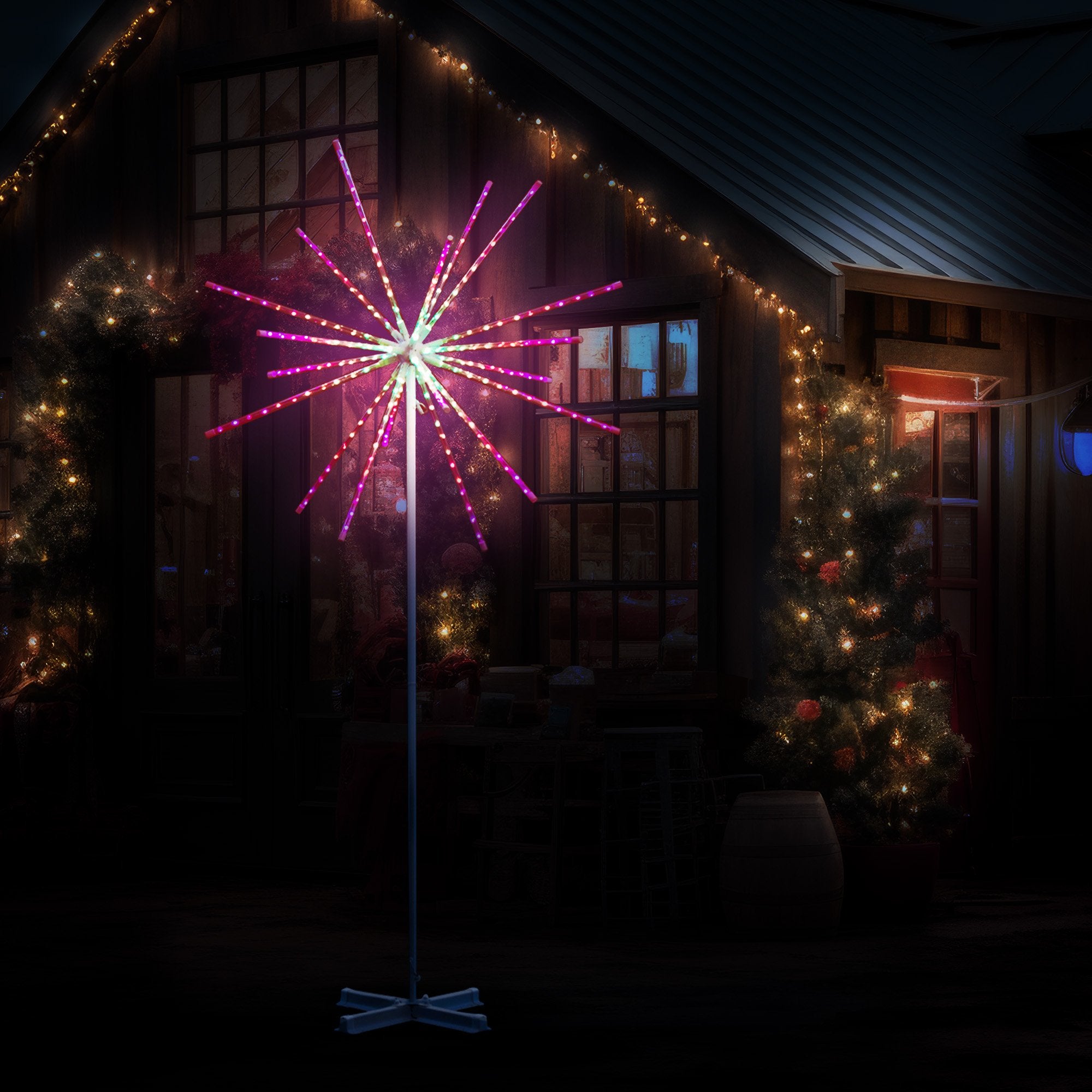 Outdoor Christmas Light Starburst Display - 270cm