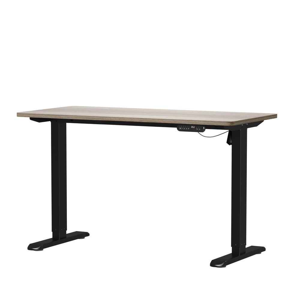 Electric Standing Desk Single Motor Black&Grey-Oak 140CM